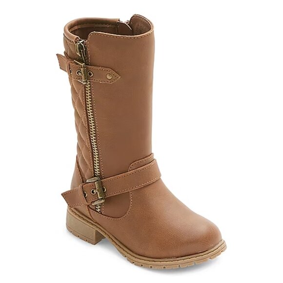 Thereabouts Other - Little Girl's Thereabouts Lil Hailey Stacked Heel Riding Boots - Cognac - 13 -